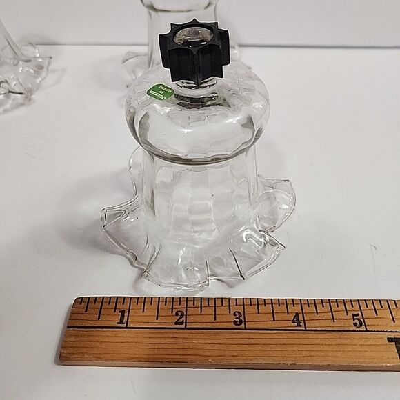 (4) Hand Blown Crystal Peg Votive Ruffled Cups Candle/Light Cover 1203-BL - Picture 3 of 10